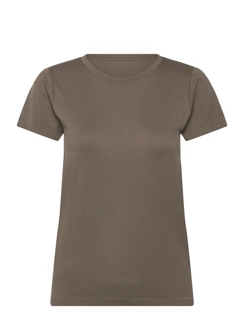 Se Athlecia Julee W Loose Fit S/S Seamless Tee Athlecia Khaki ved Booztlet