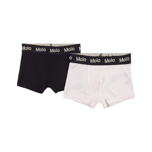 Molo 2-pak Justin Boxer Trusser Black/White | Hvid | 122/128 cm