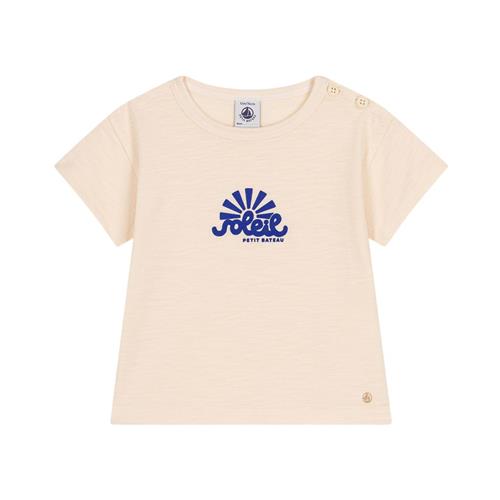 Petit Bateau Baby T-shirt Med Tryk Cremefarvet | Beige | 6 months