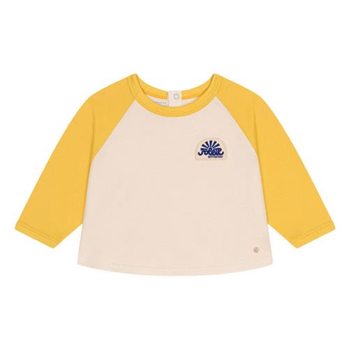 Se Petit Bateau Kontrastfarvet Baby Sweatshirt Gul | Gul | 3 months ved Babyshop