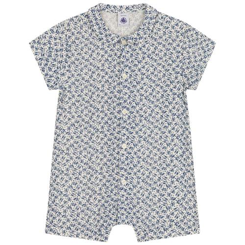 Se Petit Bateau Blomstret Romper Cremefarvet | Blå | 18 months ved Babyshop