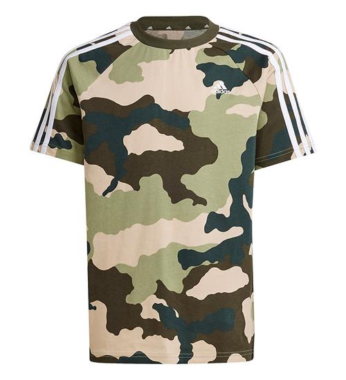 Se adidas Performance T-shirt - J BL Camo T - GrÃ¸n/Brun ved KidsWorld