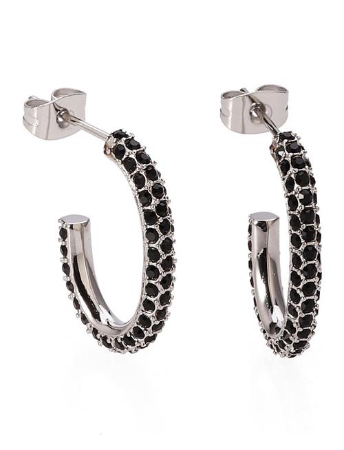 Bud to rose Harper Earring Black/Silver Bud To Rose Black