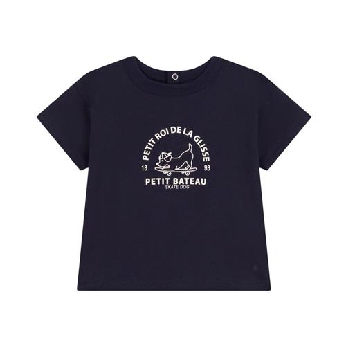 Petit Bateau Baby T-shirt Med Tryk Navyblå | Marine blå | 6 months