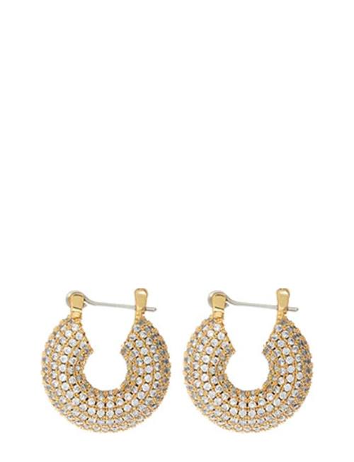 Se LUV AJ The Pave Mini Donut Hoops-Gold LUV AJ Gold ved Booztlet