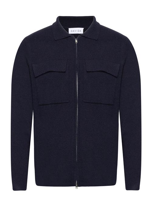 Se Davida Cashmere Man Collar Jacket Davida Cashmere Navy ved Booztlet