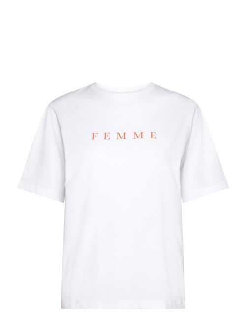 Se Selected Femme Slfvilja Ss Printed Tee W Noos Selected Femme White ved Booztlet