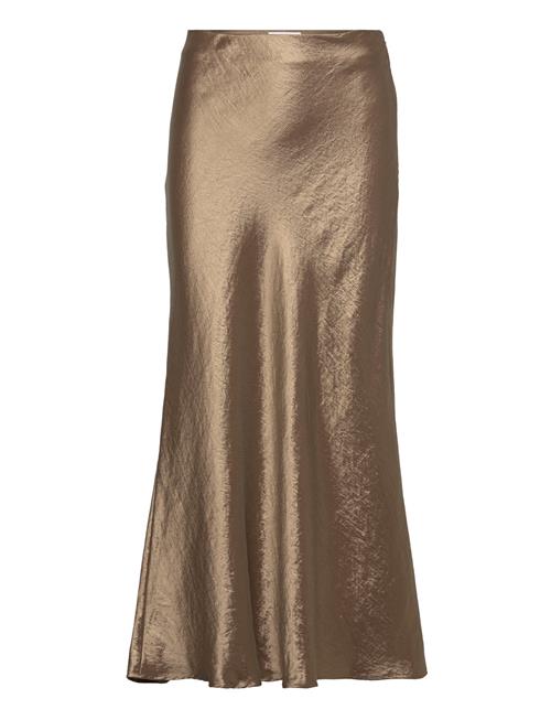 Selected Femme Slfsilva-Lena Hw Midi Skirt B Selected Femme Gold