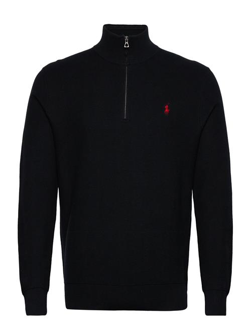 Polo Ralph Lauren Mesh-Knit Cotton Quarter-Zip Sweater Polo Ralph Lauren Black