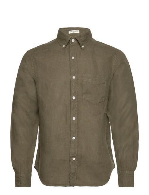 Reg Gmnt Dyed Linen Shirt GANT Green