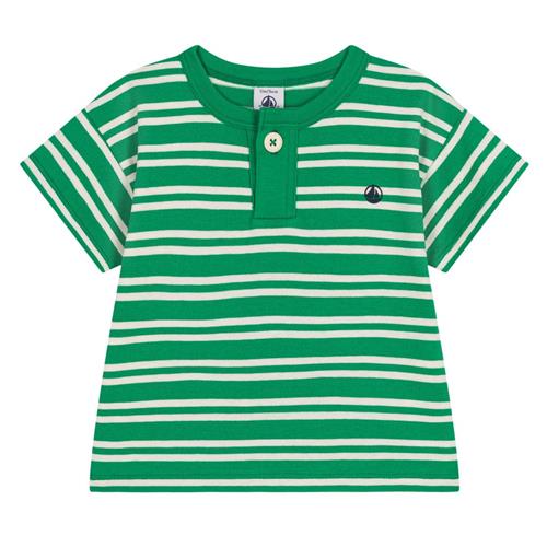 Se Petit Bateau Stribet Baby T-shirt Grøn | Grønn | 12 months ved Babyshop