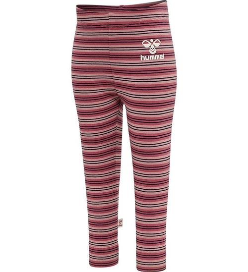 Se Hummel Hummel Leggings - HmlUnited Tights - Stribet - Woodrose ved KidsWorld