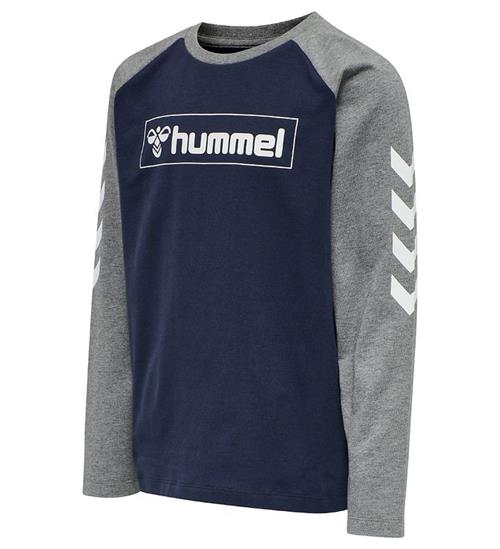 Se Hummel Bluse - hmlBOX - Navy/GrÃ¥ ved KidsWorld