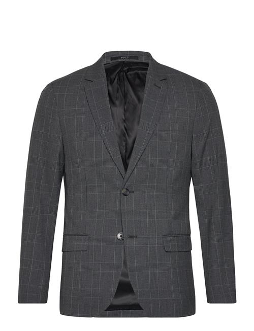 Mango Super Slim-Fit Check Suit Jacket Mango Grey