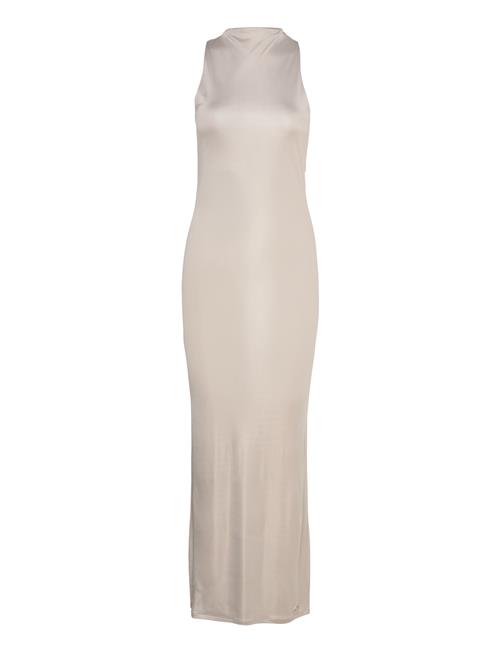 Calvin Klein Jersey Halter Neck Maxi Dress Calvin Klein Beige