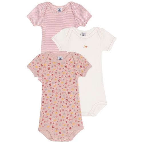 Petit Bateau 3-pak Blomstrede Babybodyer Lyserød | Lyserød | 24 months