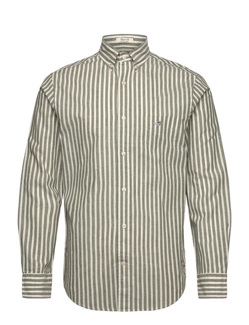 GANT Reg Cotton Linen Stripe Shirt GANT Green