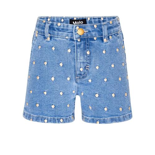 Molo Alvira Denimshorts Rose Dot | Blå | 128 cm