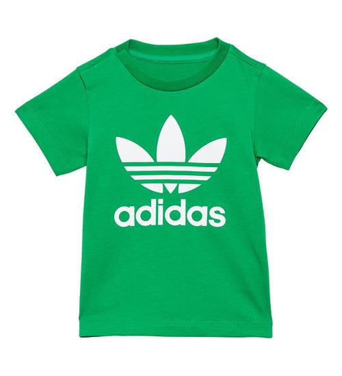 Se adidas Originals adidas Originals T-shirt - Trefoil - GrÃ¸n/Hvid ved KidsWorld