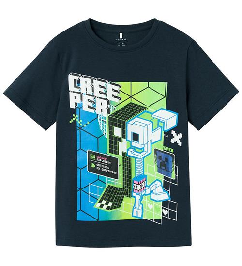 Se Name It Name It T-Shirt - NkmJoshi - Minecraft - Dark Sapphire ved KidsWorld