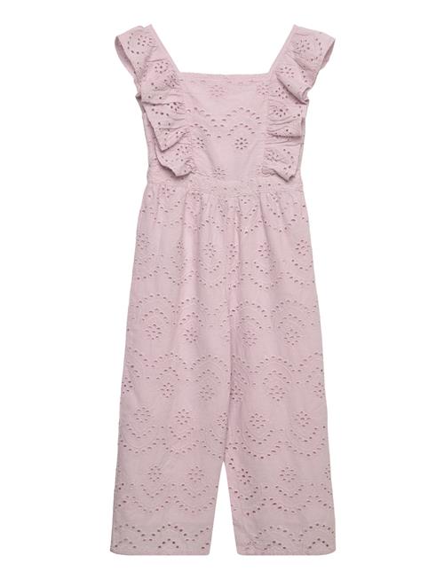 Mango Swiss Embroidery Jumpsuit Mango Purple