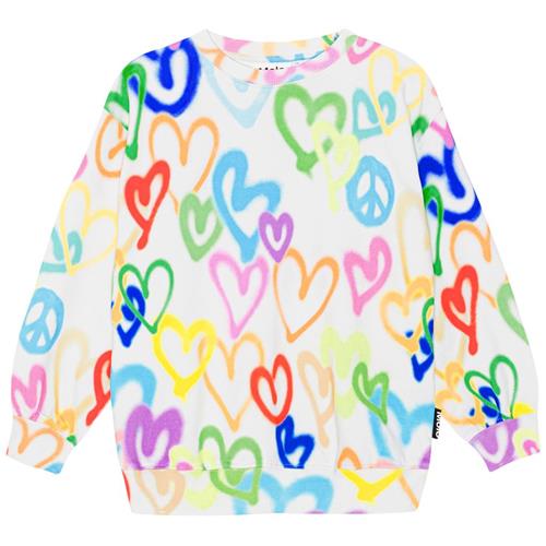 Molo GOTS Monti Sweatshirt Variety Hearts | Hvid | 128 cm