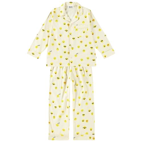 Molo GOTS Lex Pyjamas Pixel Emojis | Gul | 92 cm