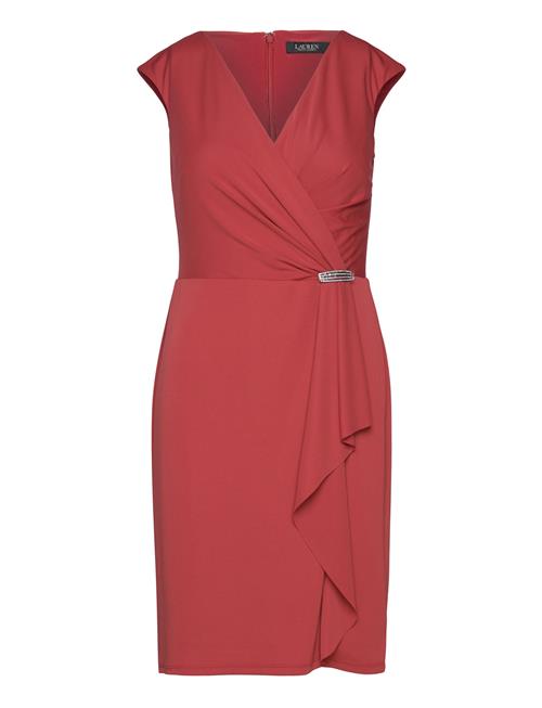 Lauren Ralph Lauren Str Matte Jersey-Cktl Dress W/ Trim Lauren Ralph Lauren Red