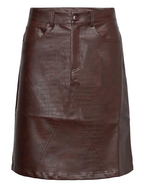 Hosbjerg Jelona Croc Skirt Hosbjerg Brown