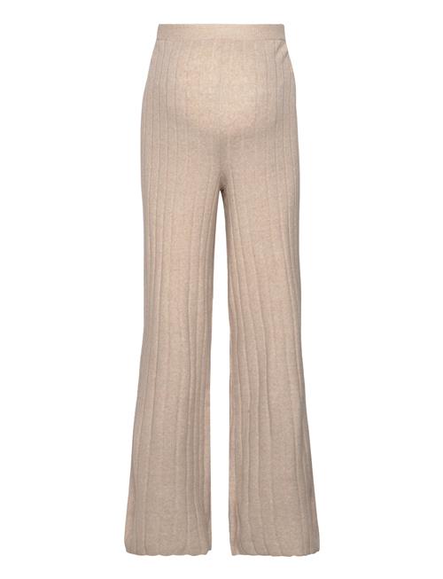 Se Mamalicious Mlana Knit Pant Hw A. Mamalicious Beige ved Booztlet