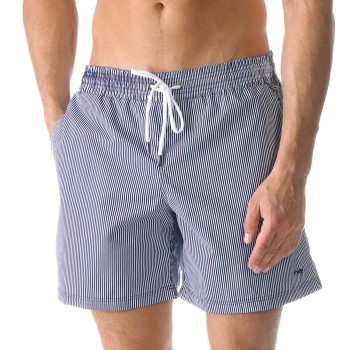 Se Mey Badebukser Beachport Swim Shorts Hvid/Blå polyester Medium Herre ved Timarco