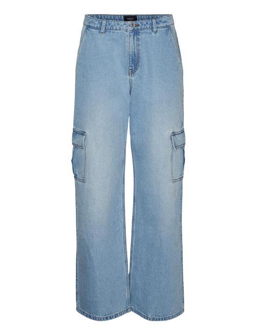 Se Vero Moda Vmnorth Mr Loose Str Cargo Jeans Vi3331 Vero Moda Blue ved Booztlet