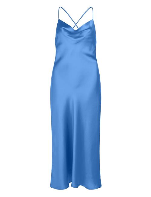 Object Objsateen S/L Midi Dress A Fair Div Object Blue