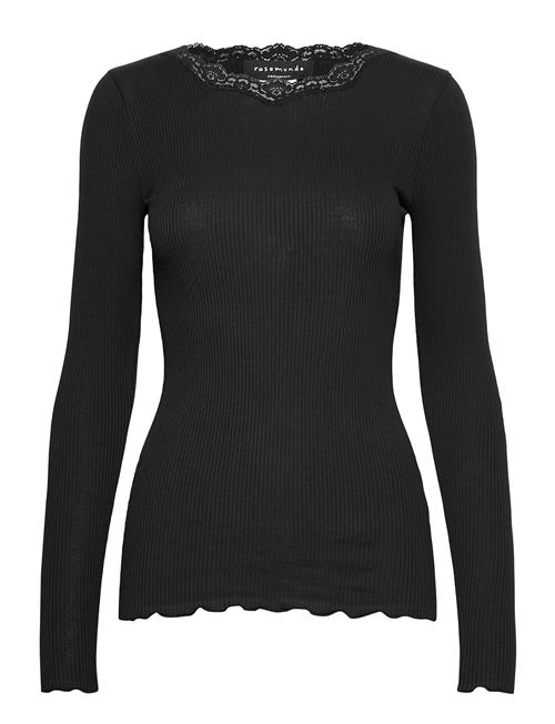 Se Rosemunde Organic T-Shirt W/ Lace Rosemunde Black ved Booztlet