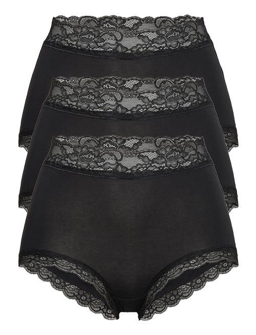 Brief 3 Pack Emelie Lace High Lindex Black