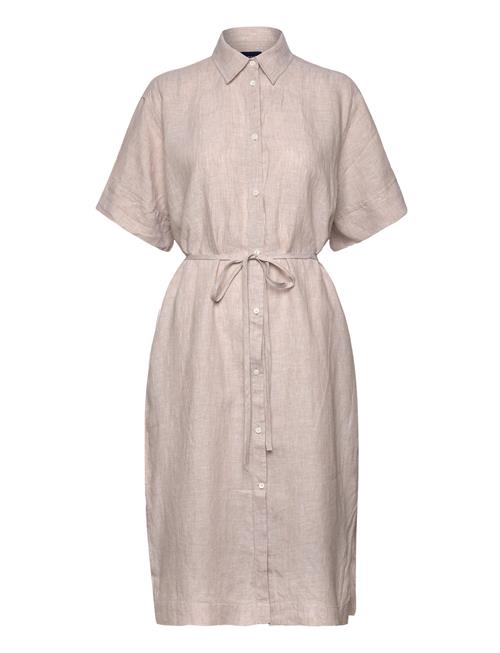 Relaxed Ss Linen Shirt Dress GANT Beige