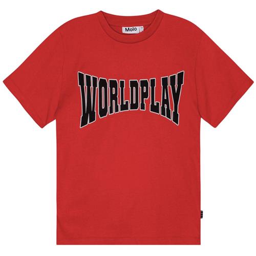 Molo GOTS Riley T-shirt Worldplay | Rød | 110 cm