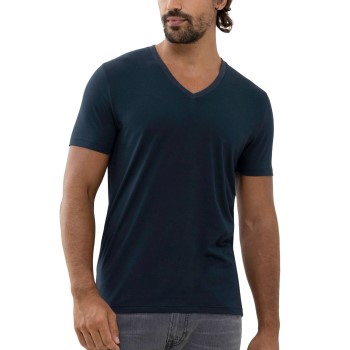 Se Mey Dry Cotton Colour V Neck T-Shirt Mørkblå Medium Herre ved Timarco