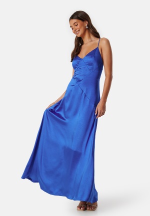 Se Bubbleroom Occasion Satin Strap Gown Blue 34 ved Bubbleroom