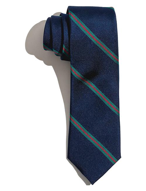 AN IVY Navy Green Red Thin Stripes Silk Tie AN IVY Navy