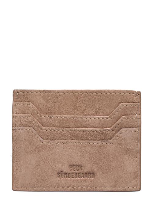 Se Becksöndergaard Suede Card Holder Becksöndergaard Beige ved Booztlet