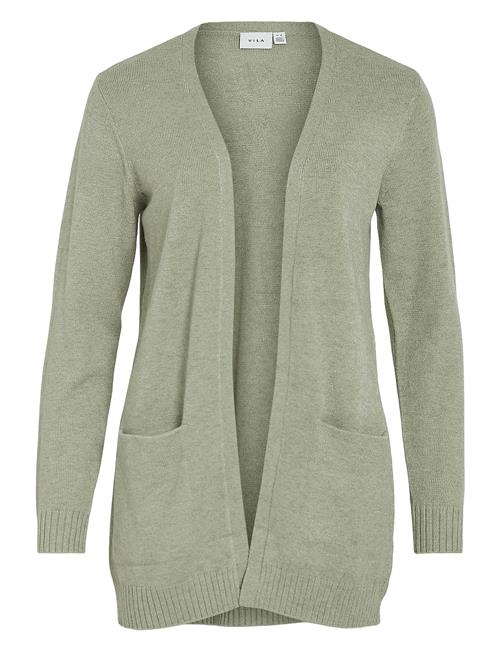 Se Vila Viril Open L/S Knit Cardigan - Noos Vila Green ved Booztlet