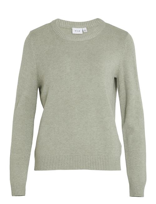 Se Vila Viril O-Neck L/S Knit Top - Noos Vila Green ved Booztlet