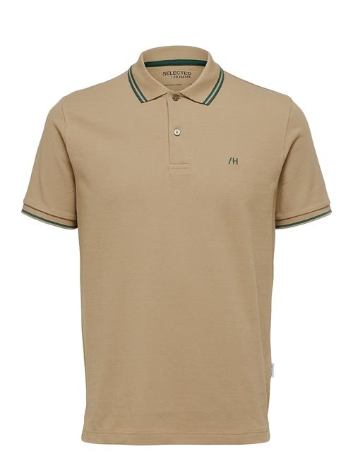 Se Selected Homme Slhdante Sport Ss Polo Noos Selected Homme Beige ved Booztlet