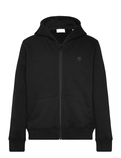 Badge Zip Hood Sweat - Gots/Vegan Knowledge Cotton Apparel Black