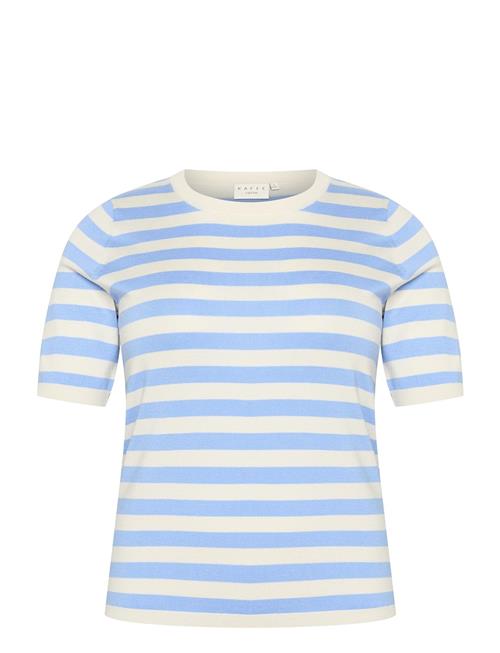 Se Kaffe Curve Kcmalia Wide Stripe Knit Kaffe Curve Blue ved Booztlet