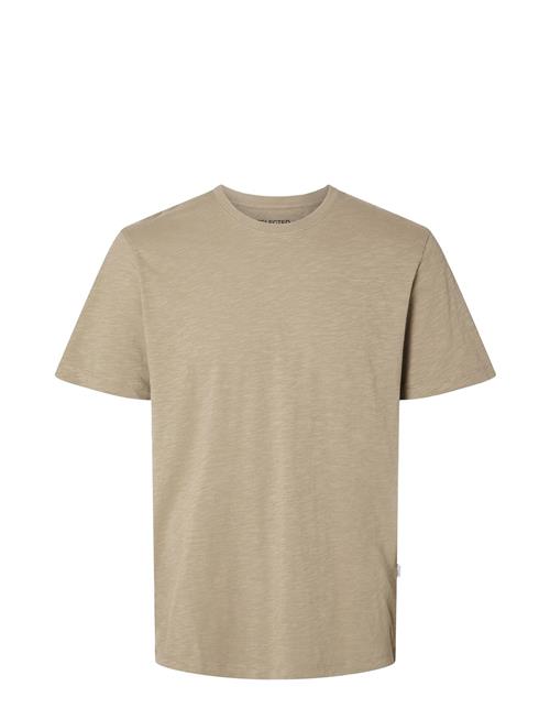 Selected Homme Slhaspen Slub Ss O-Neck Tee Noos Selected Homme Beige