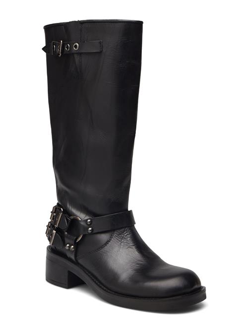 Biaharper Bikerboot Pull Up Leather Bianco Black