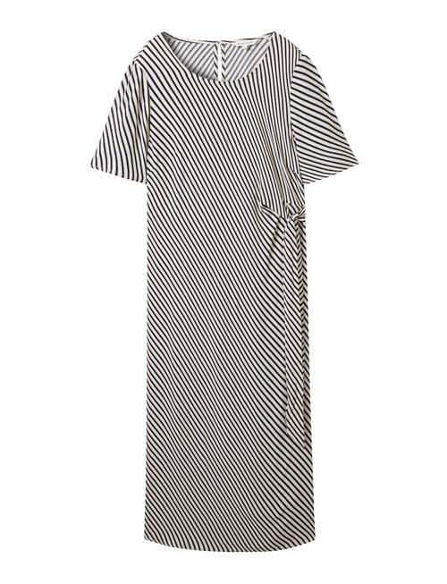 Striped Dress With Knot Tom Tailor Patterned