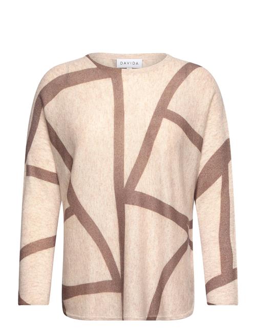 Se Davida Cashmere Curved Logo Davida Cashmere Beige ved Booztlet